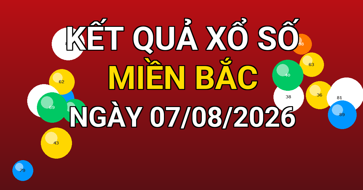 Kết quả xổ số Miền Bắc ngày 07/08/2026
