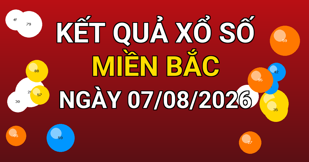 Kết quả xổ số Miền Bắc ngày 07/08/2026