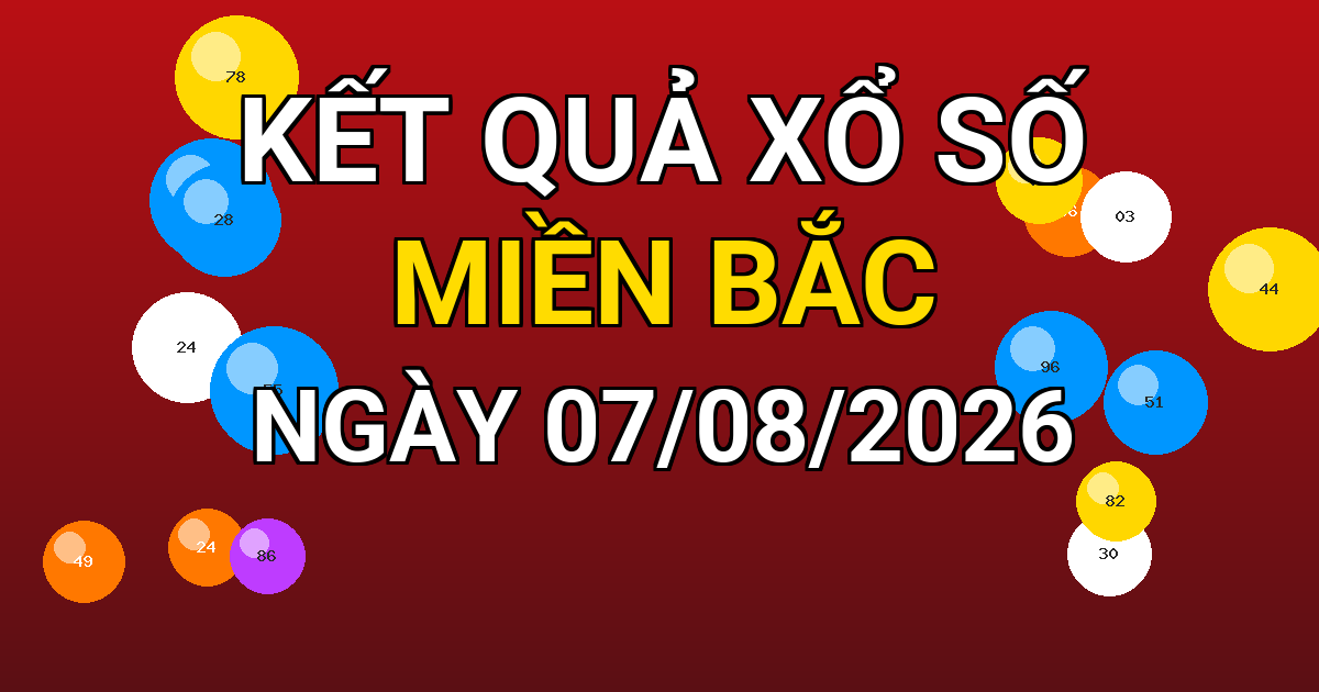 Kết quả xổ số Miền Bắc ngày 07/08/2026