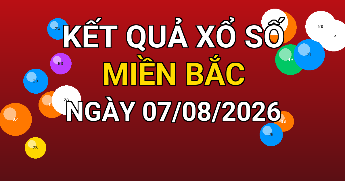 Kết quả xổ số Miền Bắc ngày 07/08/2026