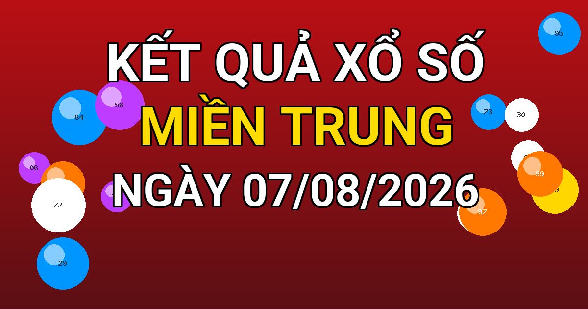 Kết quả xổ số Miền Trung ngày 07/08/2026