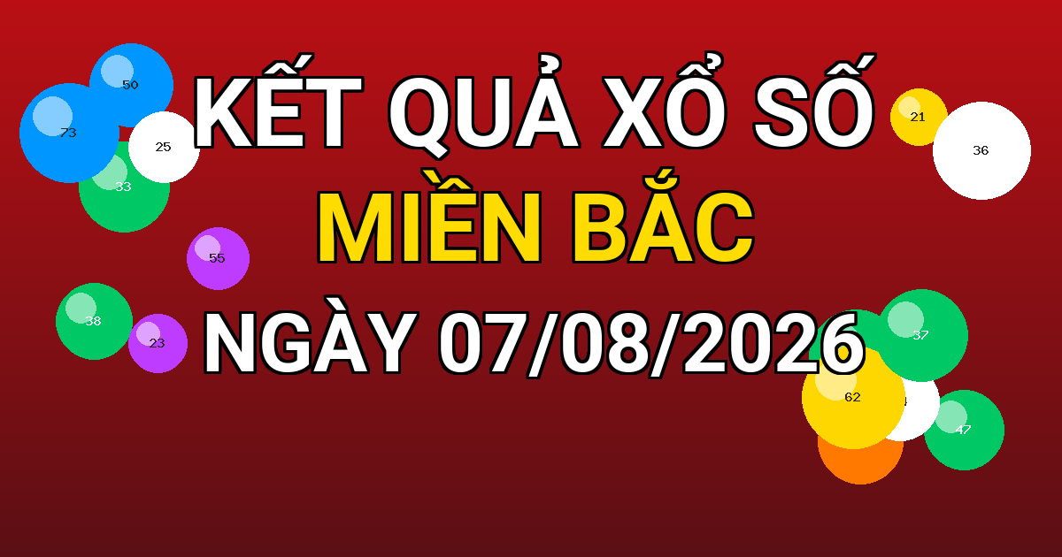 Kết quả xổ số Miền Bắc ngày 07/08/2026