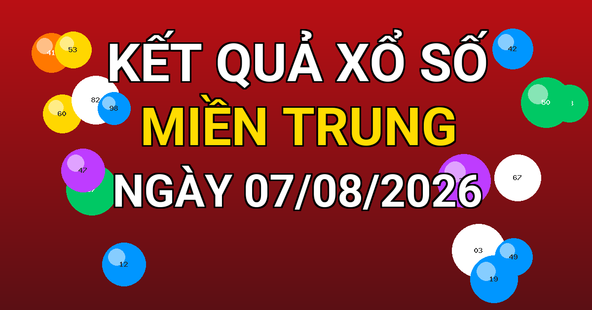 Kết quả xổ số Miền Trung ngày 07/08/2026