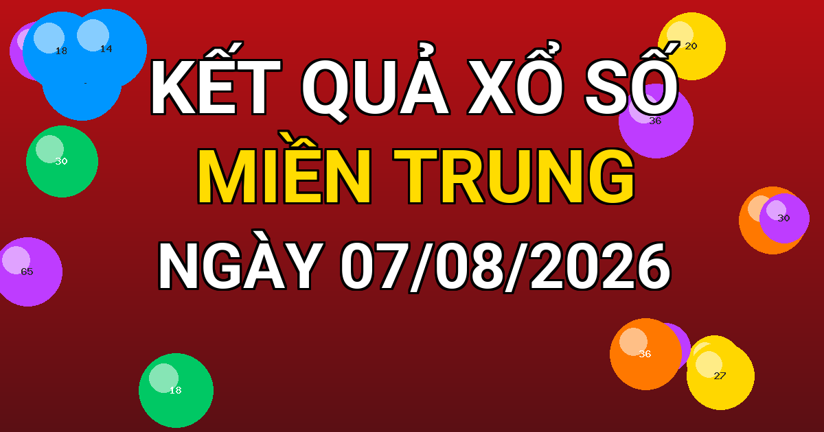 Kết quả xổ số Miền Trung ngày 07/08/2026