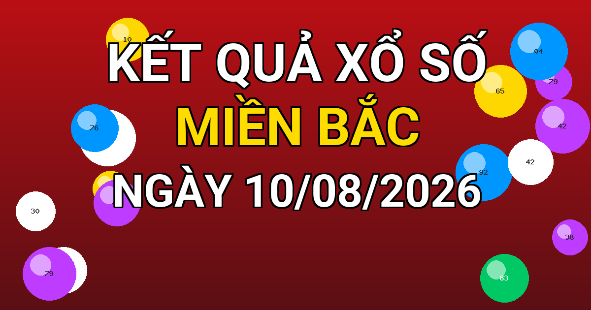 Kết quả xổ số Miền Bắc ngày 10/08/2026