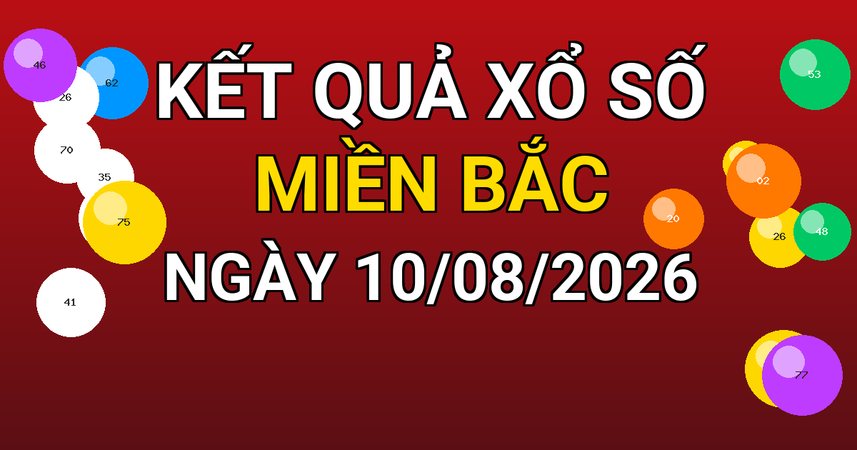 Kết quả xổ số Miền Bắc ngày 10/08/2026