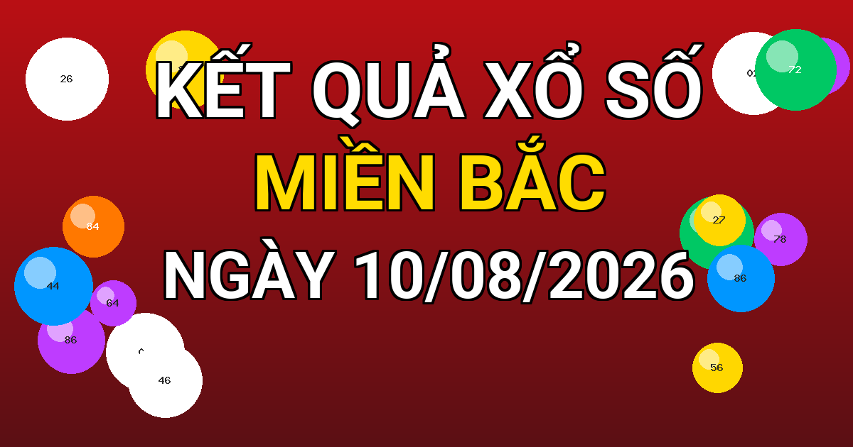 Kết quả xổ số Miền Bắc ngày 10/08/2026