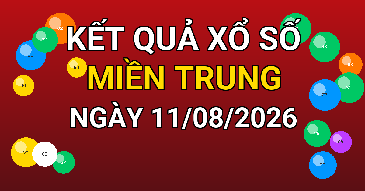 Kết quả xổ số Miền Trung ngày 11/08/2026