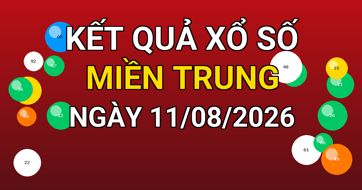 Kết quả xổ số Miền Trung ngày 11/08/2026