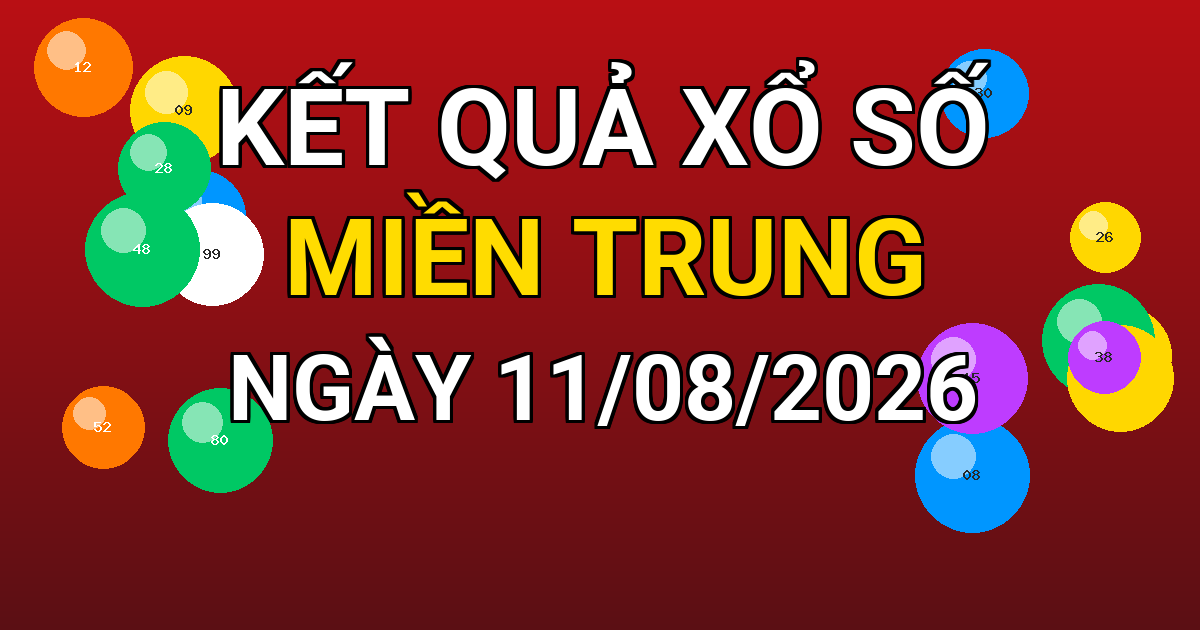 Kết quả xổ số Miền Trung ngày 11/08/2026