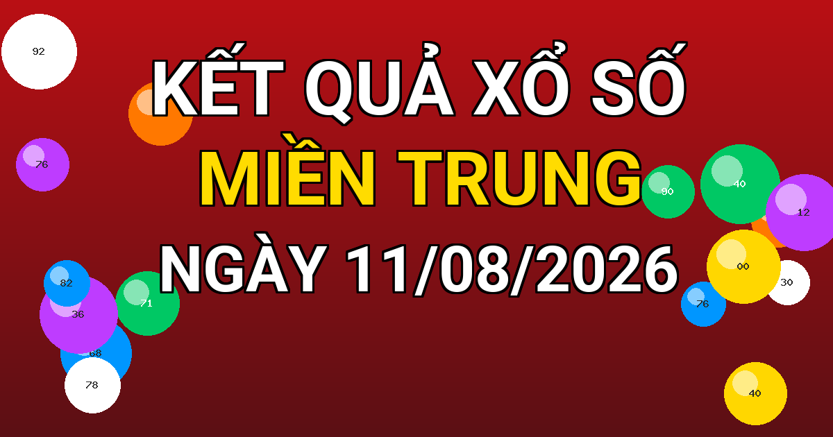 Kết quả xổ số Miền Trung ngày 11/08/2026