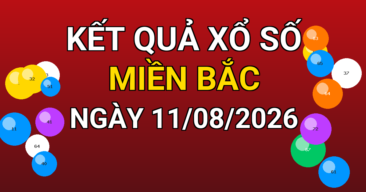 Kết quả xổ số Miền Bắc ngày 11/08/2026