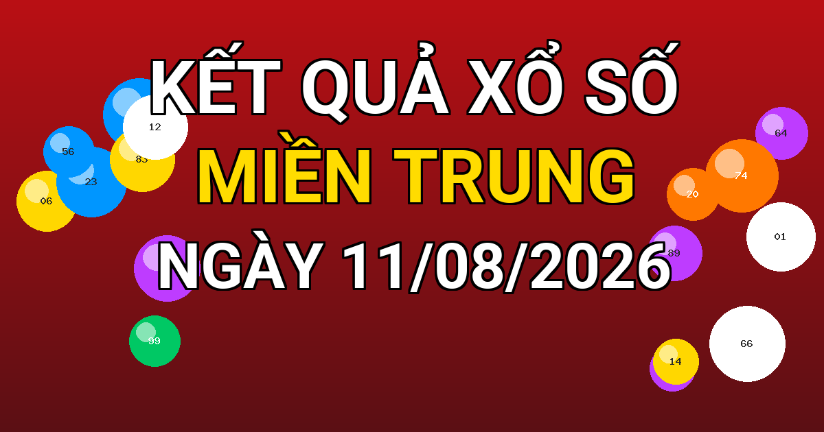 Kết quả xổ số Miền Trung ngày 11/08/2026