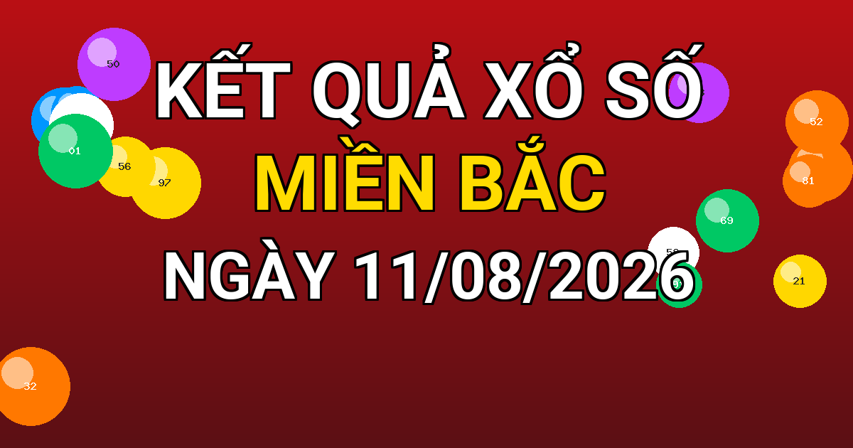 Kết quả xổ số Miền Bắc ngày 11/08/2026