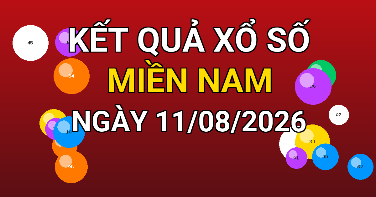 Kết quả xổ số Miền Nam ngày 11/08/2026