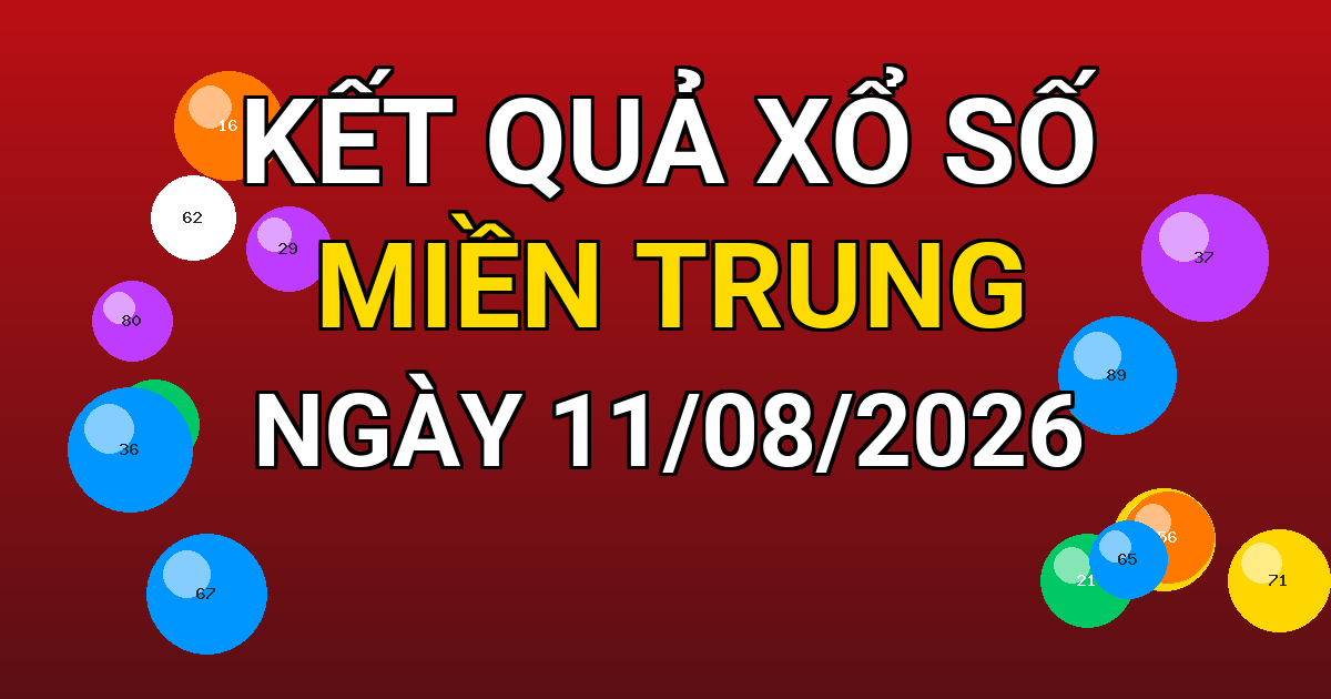 Kết quả xổ số Miền Trung ngày 11/08/2026