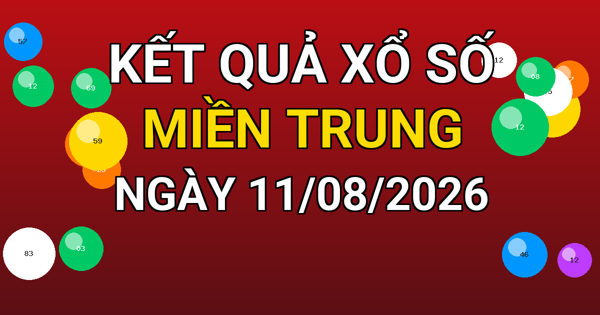 Kết quả xổ số Miền Trung ngày 11/08/2026