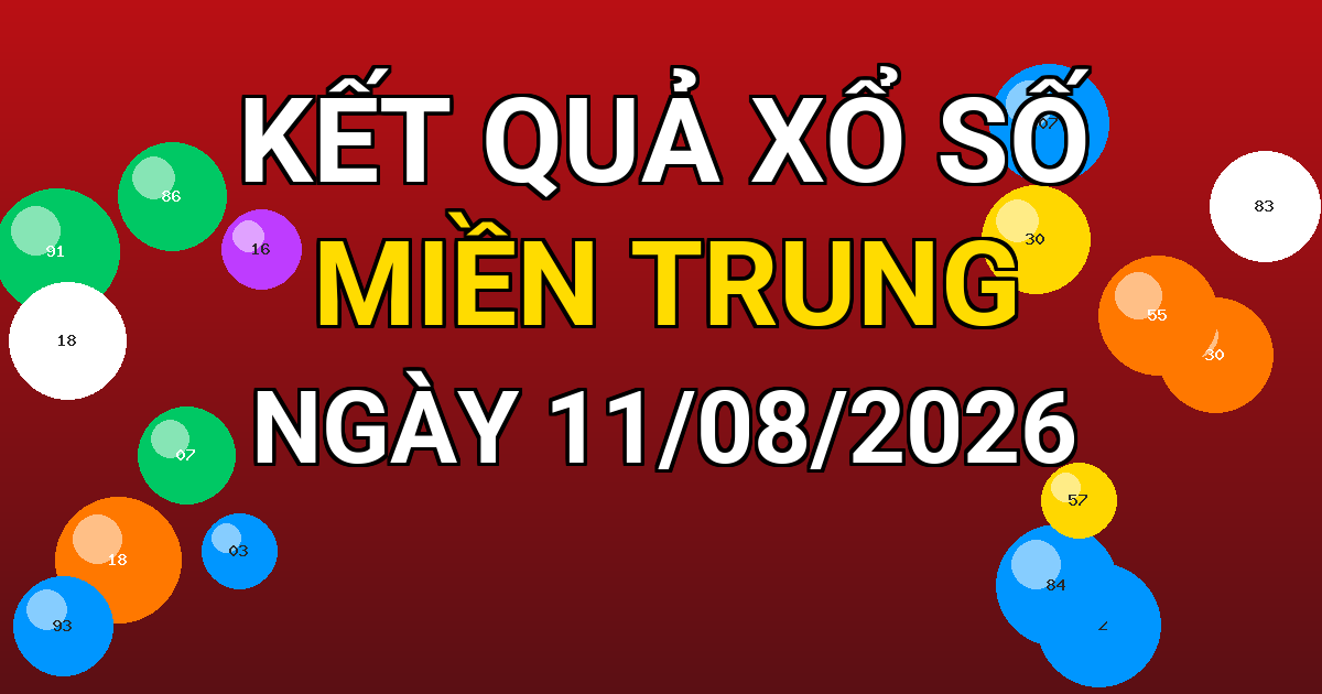 Kết quả xổ số Miền Trung ngày 11/08/2026