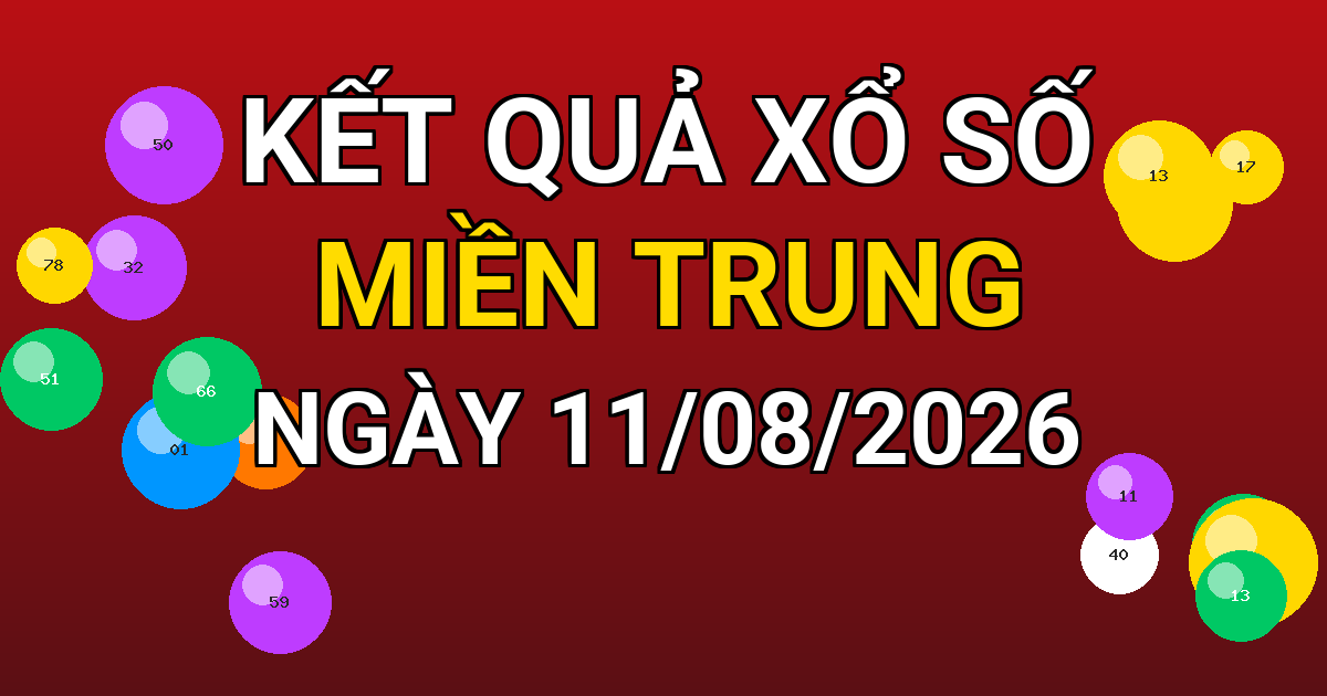 Kết quả xổ số Miền Trung ngày 11/08/2026