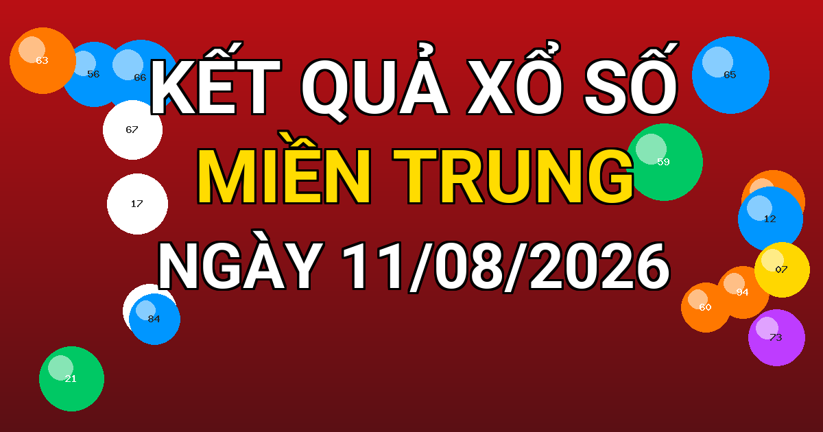Kết quả xổ số Miền Trung ngày 11/08/2026