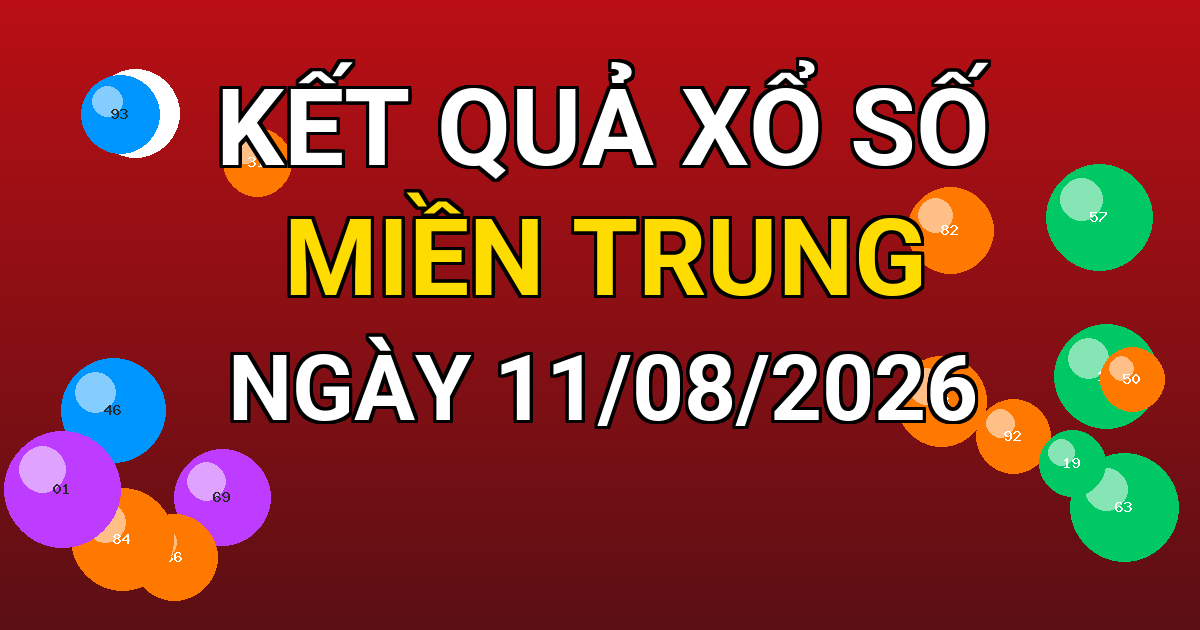 Kết quả xổ số Miền Trung ngày 11/08/2026