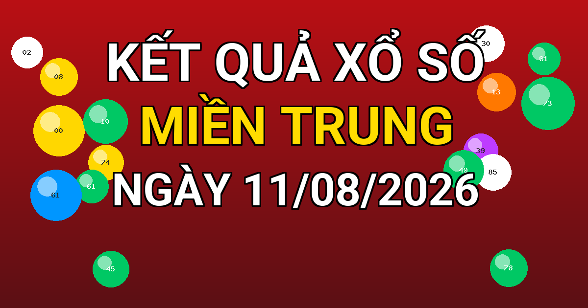 Kết quả xổ số Miền Trung ngày 11/08/2026