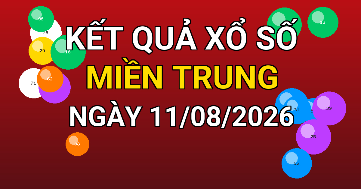 Kết quả xổ số Miền Trung ngày 11/08/2026
