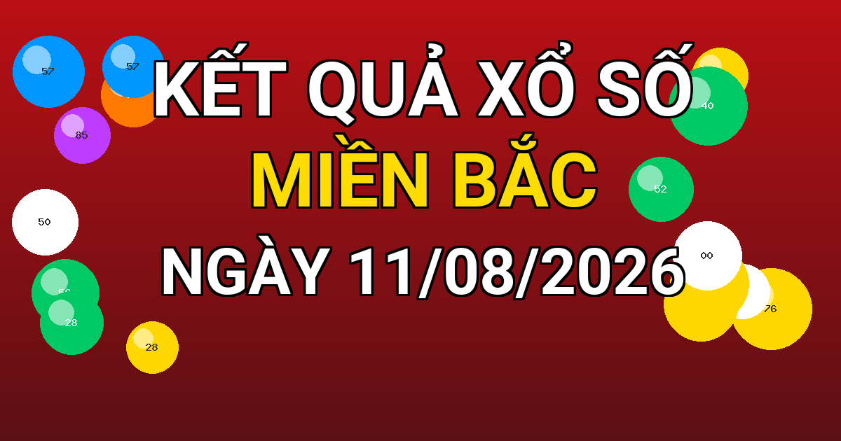 Kết quả xổ số Miền Bắc ngày 11/08/2026