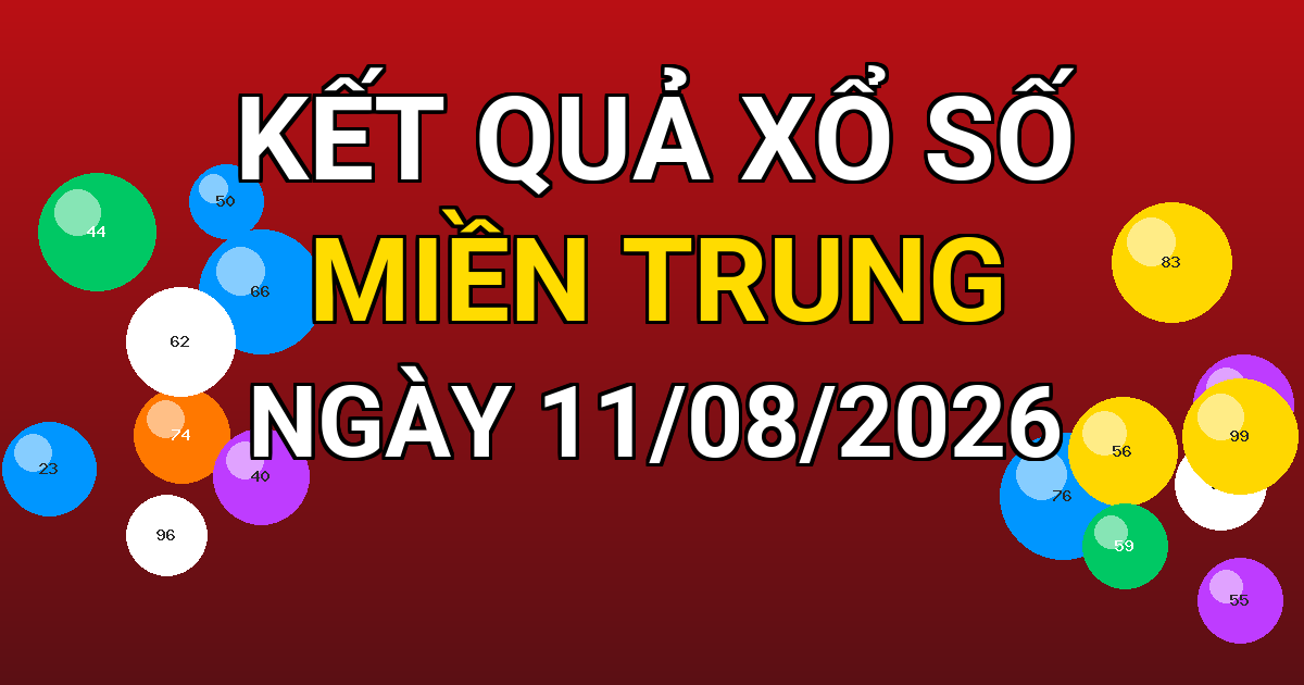 Kết quả xổ số Miền Trung ngày 11/08/2026