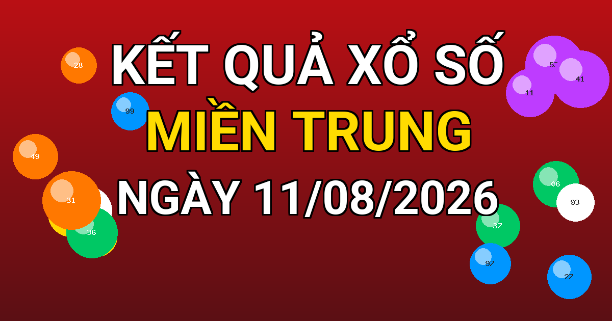 Kết quả xổ số Miền Trung ngày 11/08/2026