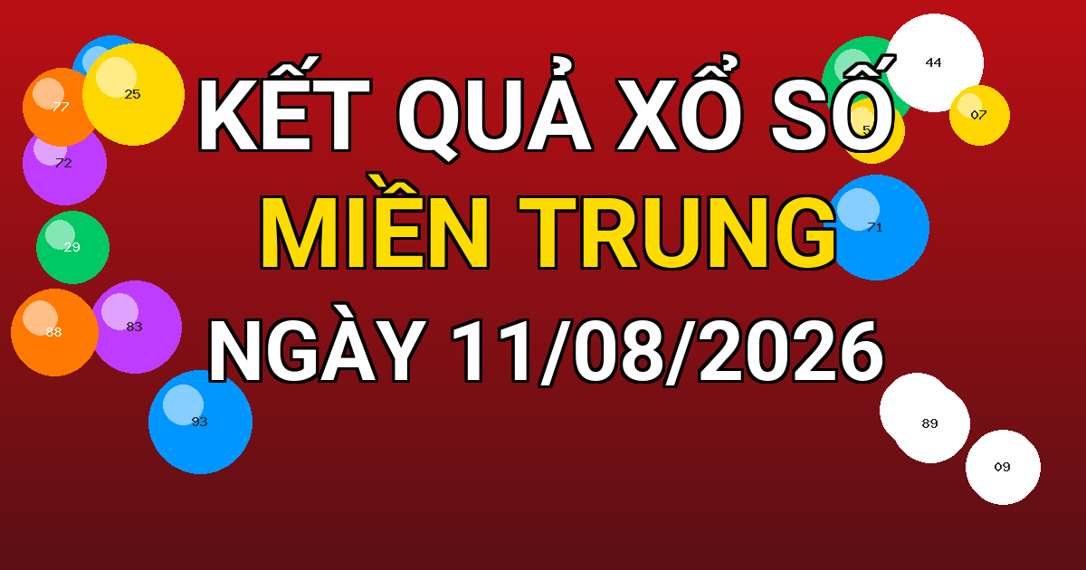 Kết quả xổ số Miền Trung ngày 11/08/2026