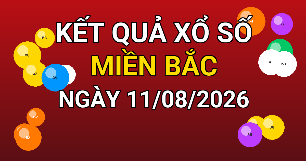 Kết quả xổ số Miền Bắc ngày 11/08/2026