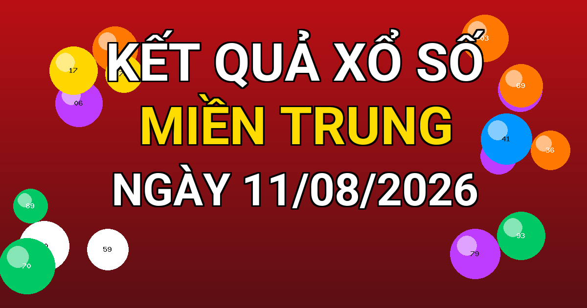 Kết quả xổ số Miền Trung ngày 11/08/2026