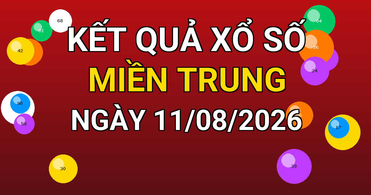 Kết quả xổ số Miền Trung ngày 11/08/2026