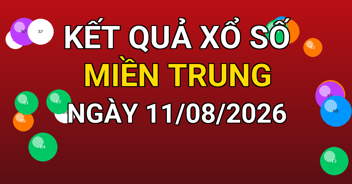 Kết quả xổ số Miền Trung ngày 11/08/2026