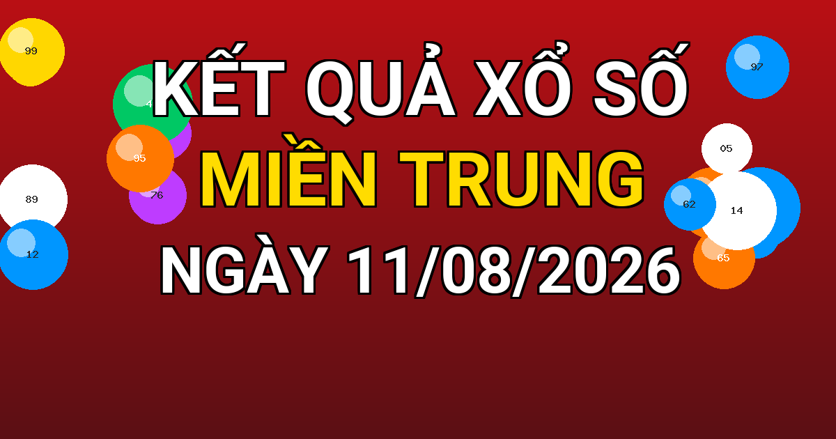 Kết quả xổ số Miền Trung ngày 11/08/2026