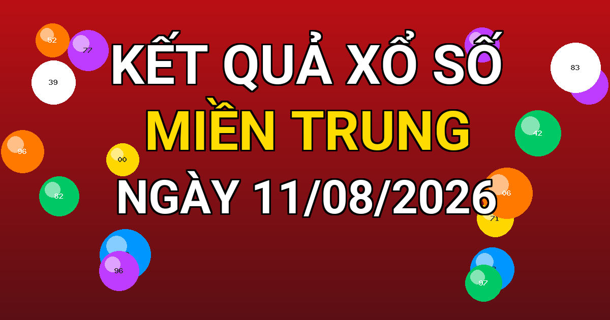 Kết quả xổ số Miền Trung ngày 11/08/2026