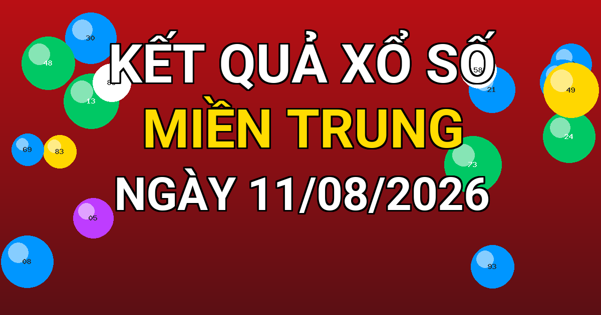 Kết quả xổ số Miền Trung ngày 11/08/2026