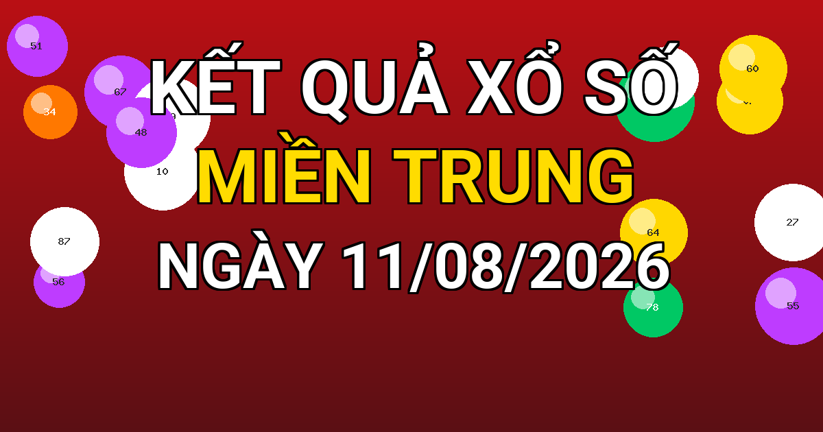 Kết quả xổ số Miền Trung ngày 11/08/2026