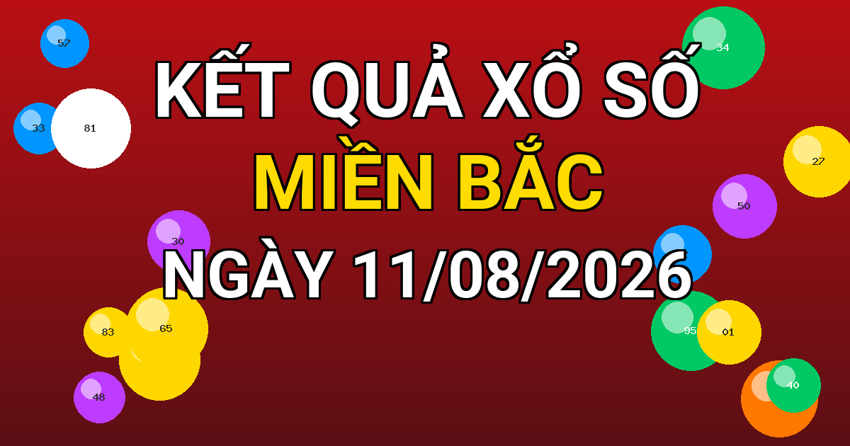 Kết quả xổ số Miền Bắc ngày 11/08/2026