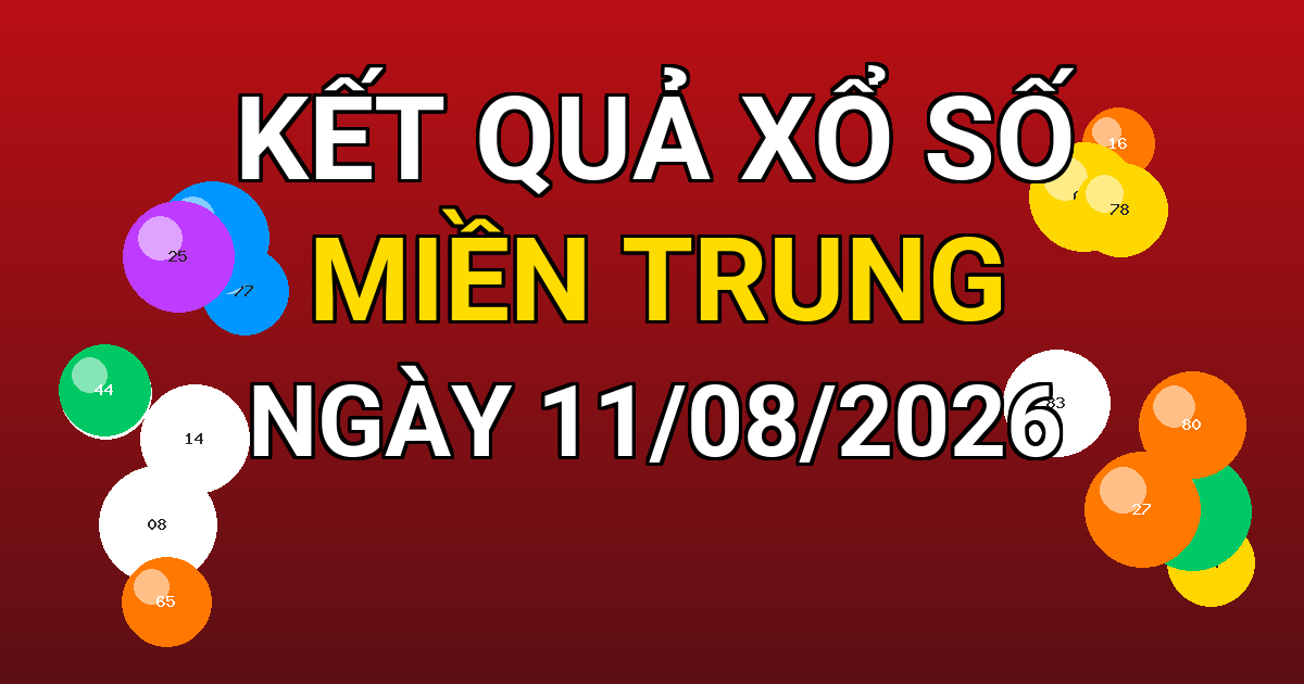 Kết quả xổ số Miền Trung ngày 11/08/2026