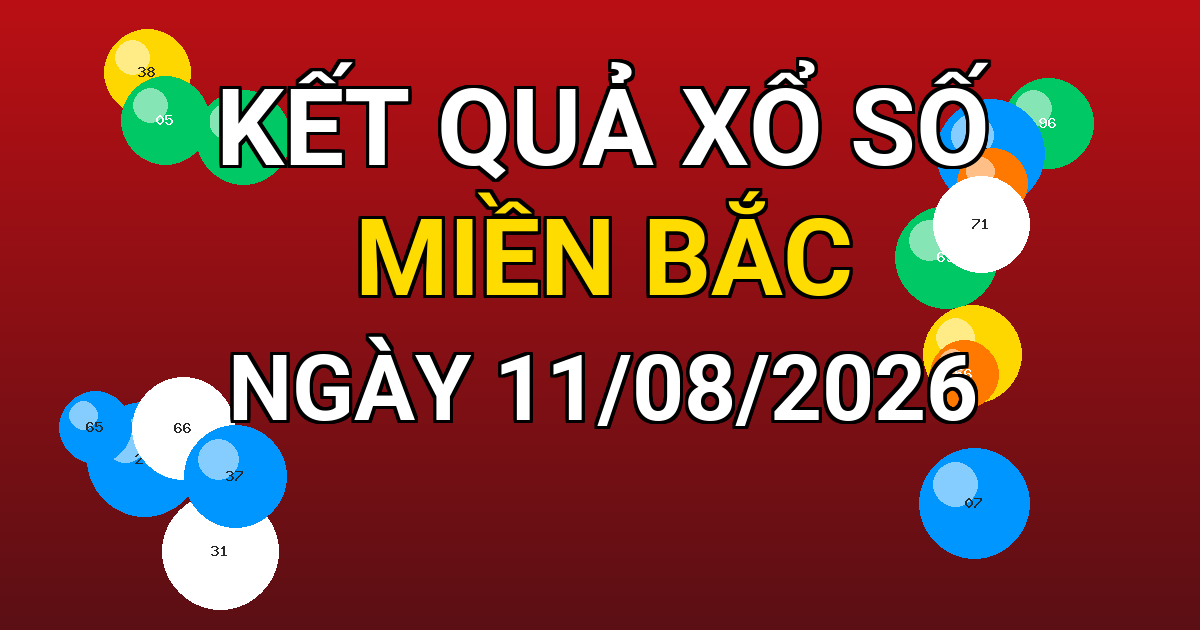Kết quả xổ số Miền Bắc ngày 11/08/2026