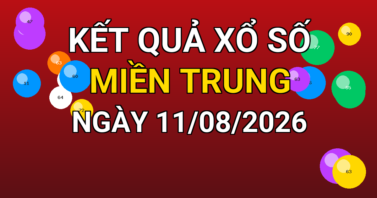 Kết quả xổ số Miền Trung ngày 11/08/2026