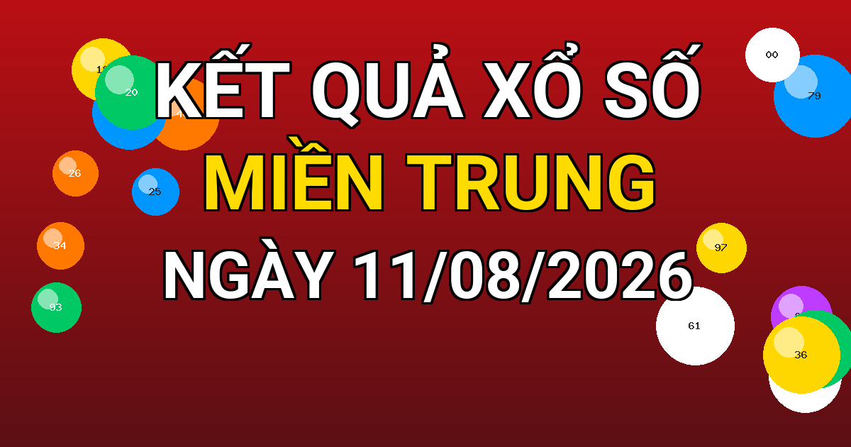Kết quả xổ số Miền Trung ngày 11/08/2026