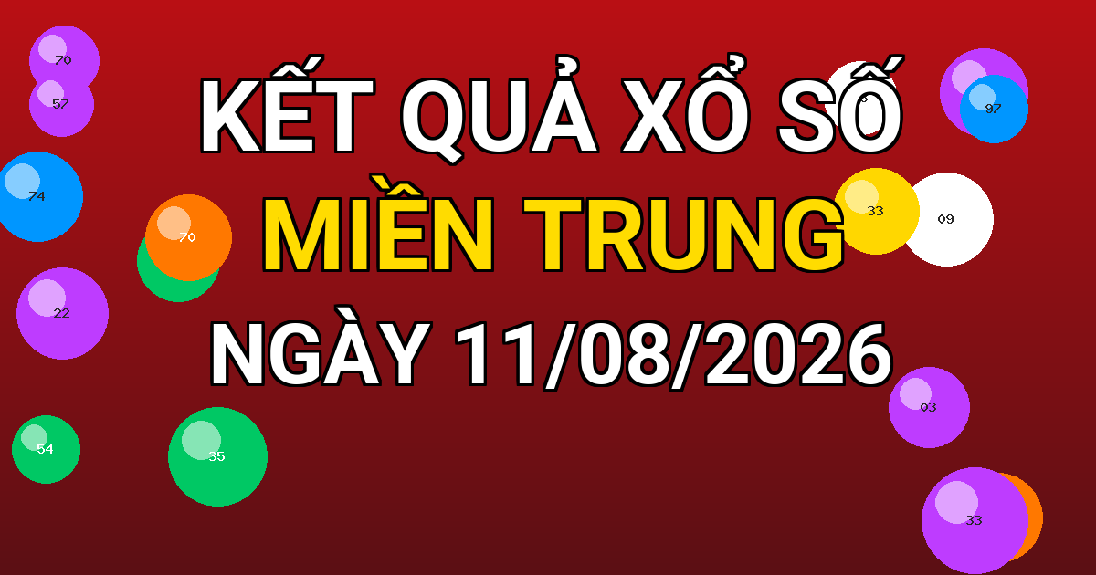 Kết quả xổ số Miền Trung ngày 11/08/2026