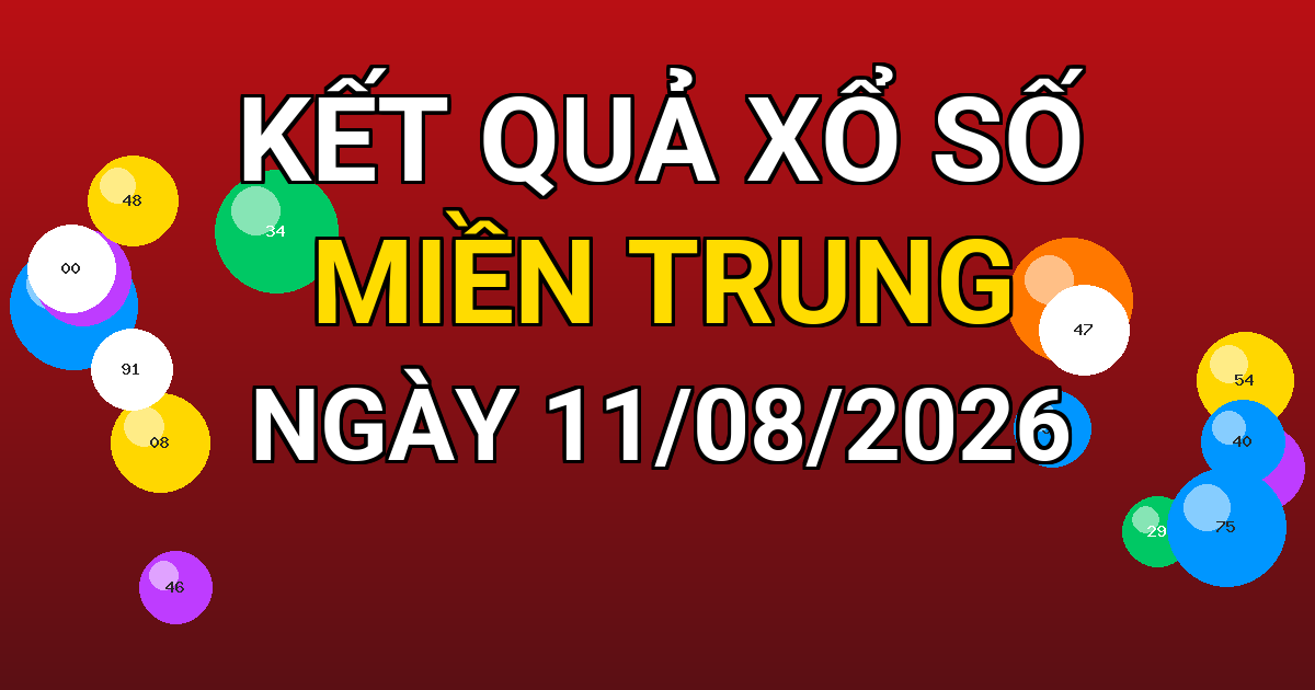 Kết quả xổ số Miền Trung ngày 11/08/2026