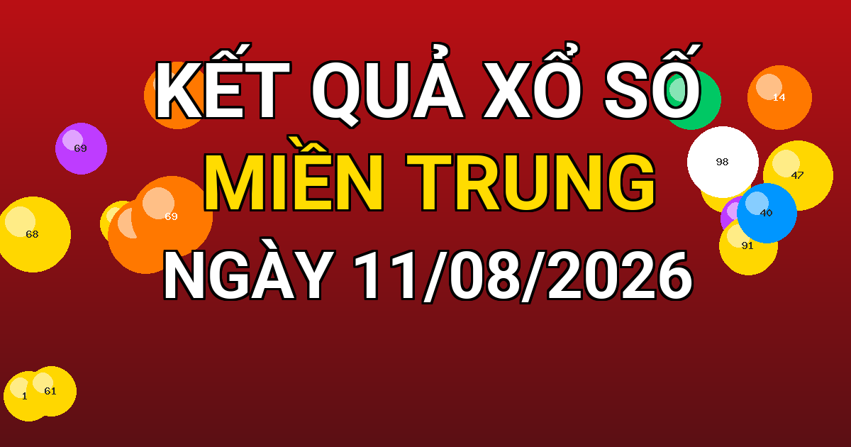 Kết quả xổ số Miền Trung ngày 11/08/2026