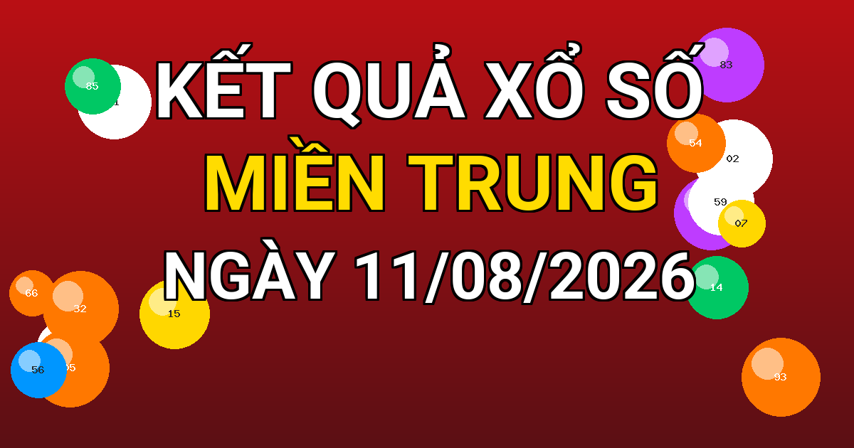 Kết quả xổ số Miền Trung ngày 11/08/2026
