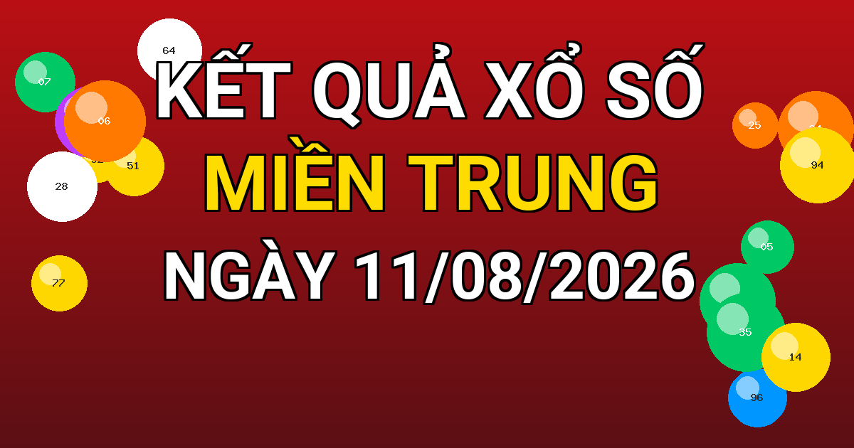 Kết quả xổ số Miền Trung ngày 11/08/2026