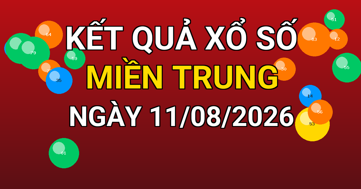 Kết quả xổ số Miền Trung ngày 11/08/2026